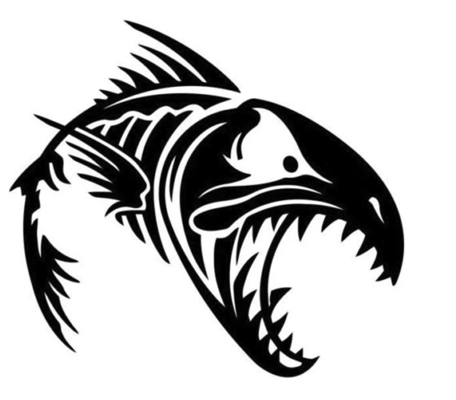 Тату эскизы скелет рыбы