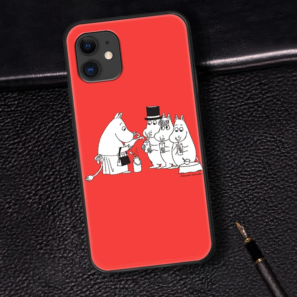 

Moomines Cartoon Phone Case For Iphone 5 5S SE 2020 6 6S 7 8 Plus 11 12 Mini X XS XR Pro Max black Cell Tpu Etui Silicone Funda