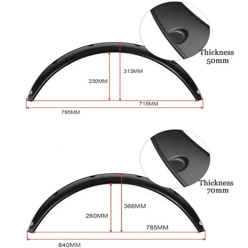 4 шт. Универсальный гибкий автомобильный крыло вспышки Экстра Широкий корпус