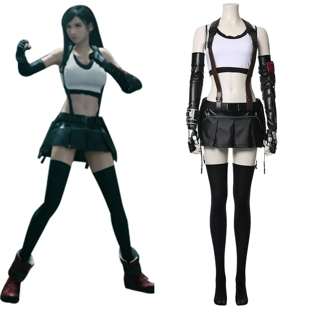 

Remake Final Fantasy VII Tifa Lockhart Cosplay Costume FF Uniform Suit Adult Women Girls Halloween Carnival Suit