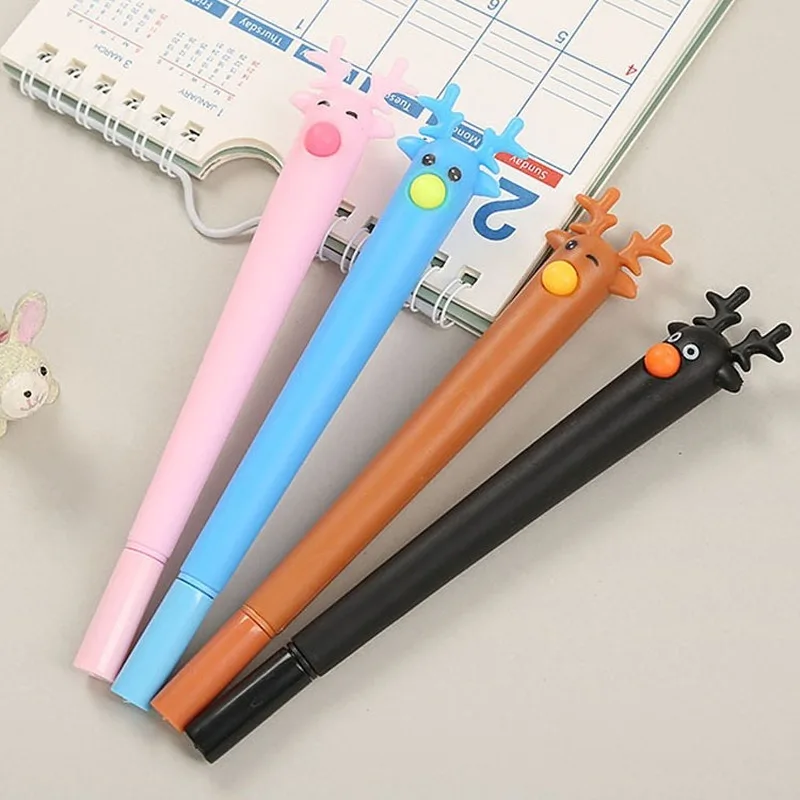 20 PCs Creative Cute Deer Cartoon Gel Pens Set Student Learning Stationery Children Prizes Gifts Kawaii Stationery Wholesale