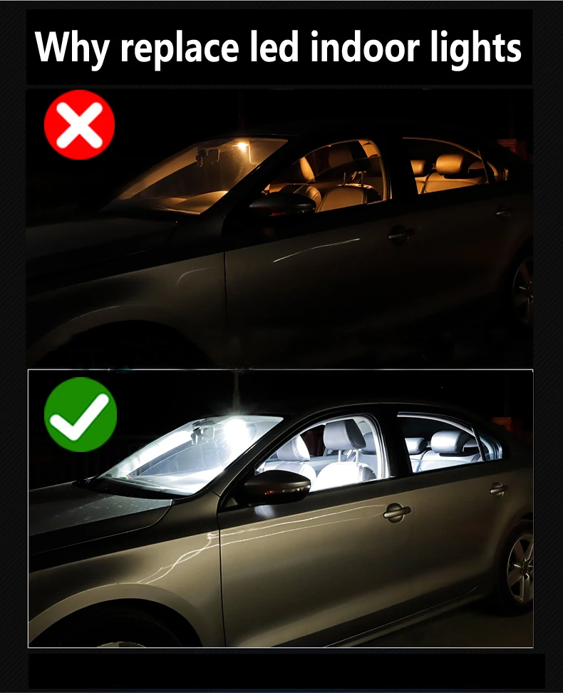Canbus для Toyota Corolla 2003-2020 Автомобильный светодиодный внутренний купол карта