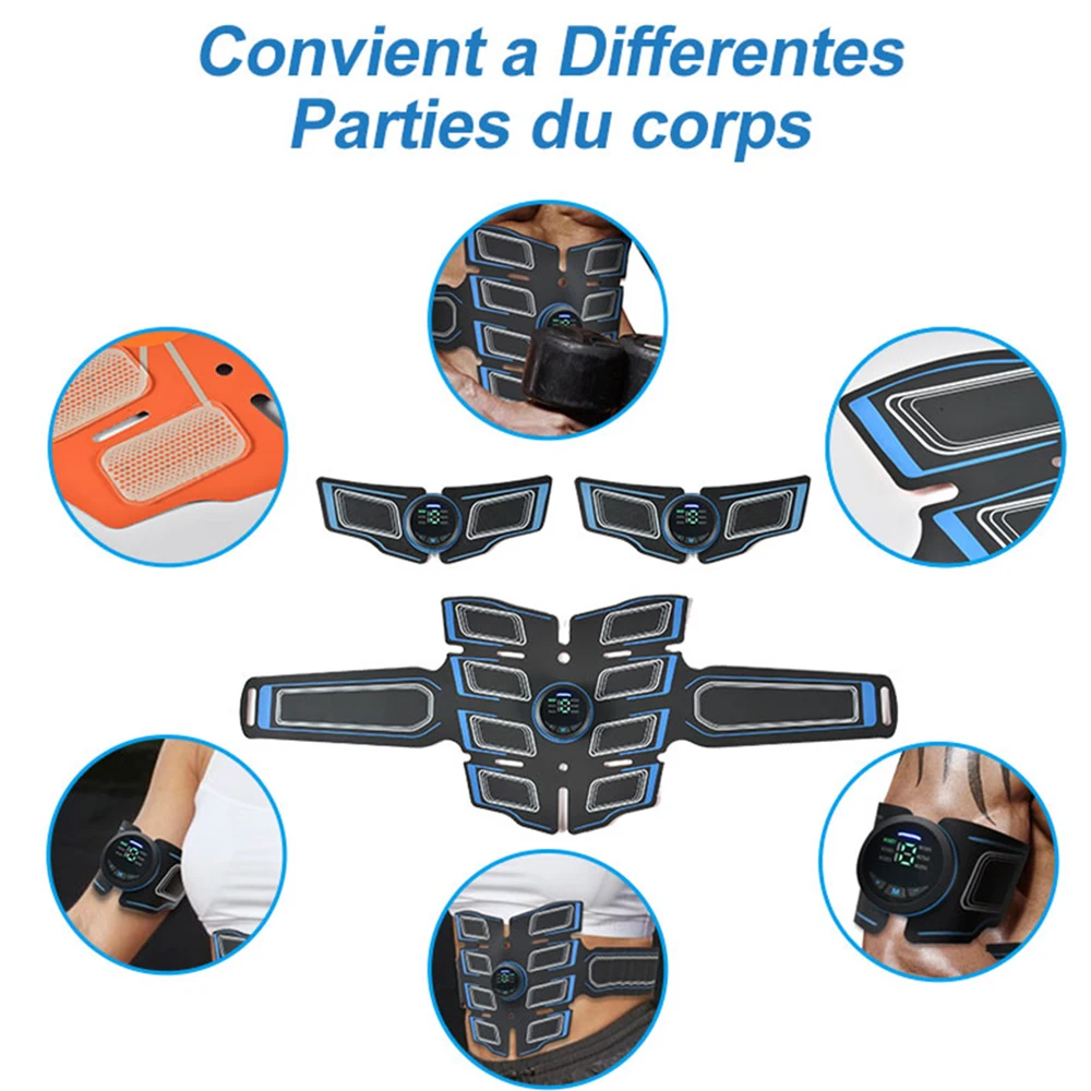 EMS тренажер для стимуляции мышц живота зарядка от USB Массажер похудения + 3