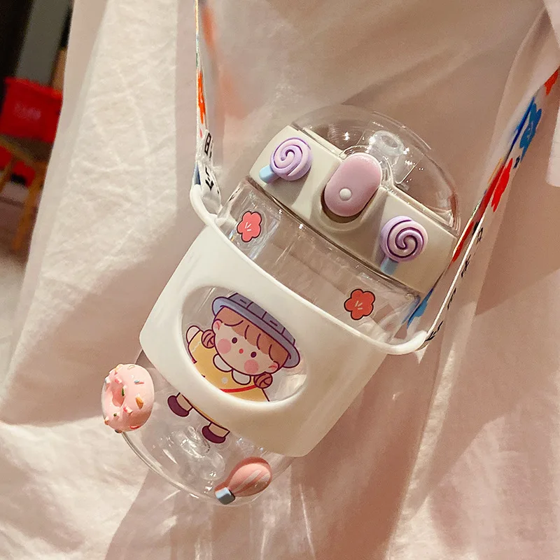 380 мл милая чашка из соломы семейная для питья портативная с ремешком