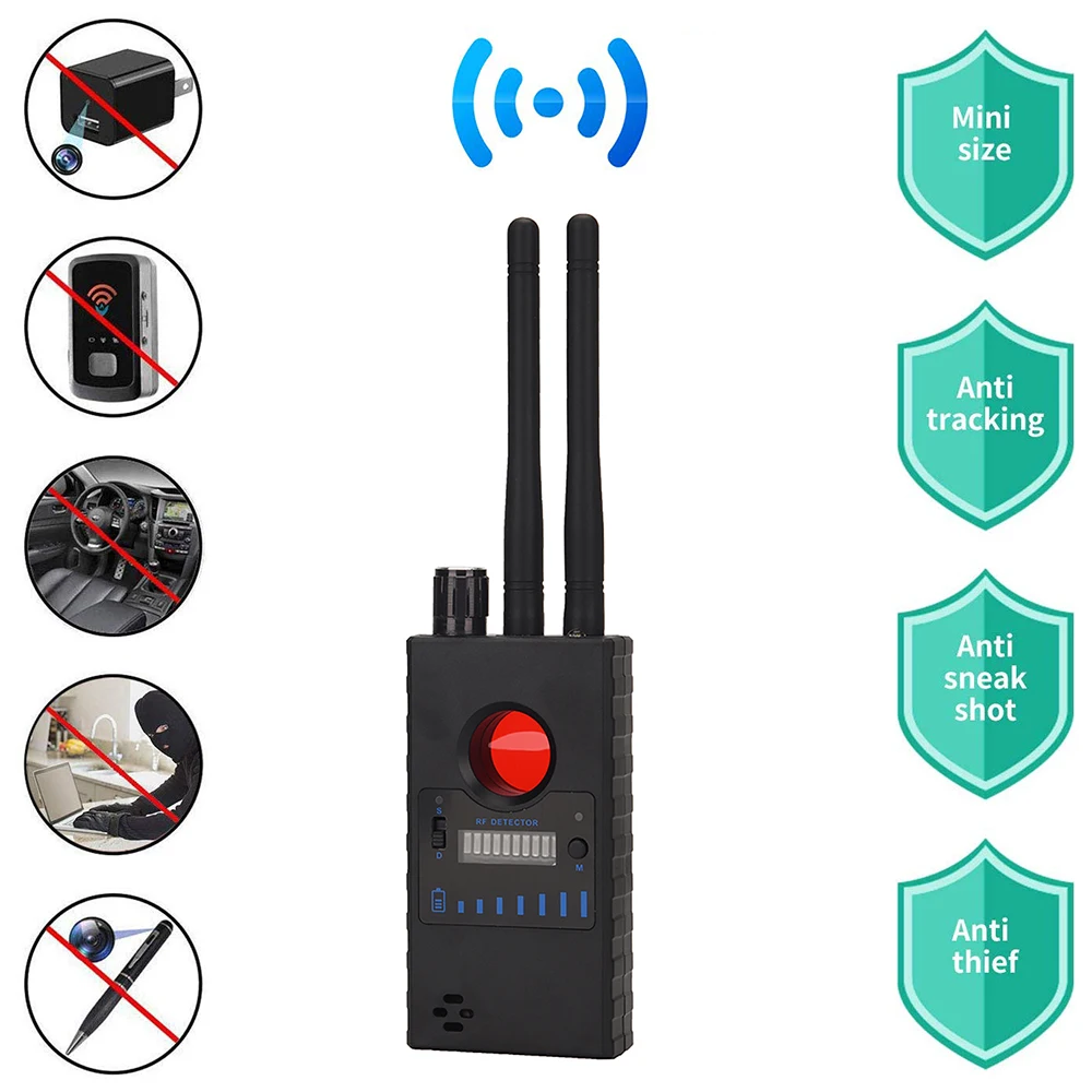 

Wireless Bug Detector Signal for Camera Laser Lens GSM Listening Device Finder Radar Radio Scanner Anti Spy Rf Signal Detector