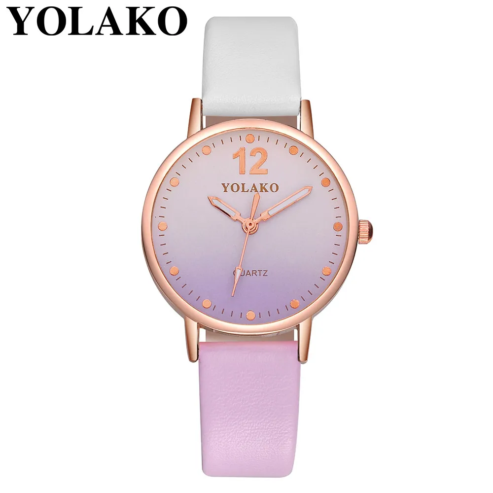 Relogio Feminino YOLAKO часы женские повседневные кварцевые Кожаный ремешок ремешок часы аналоговые наручные часы Montre Femme Reloj Mujer