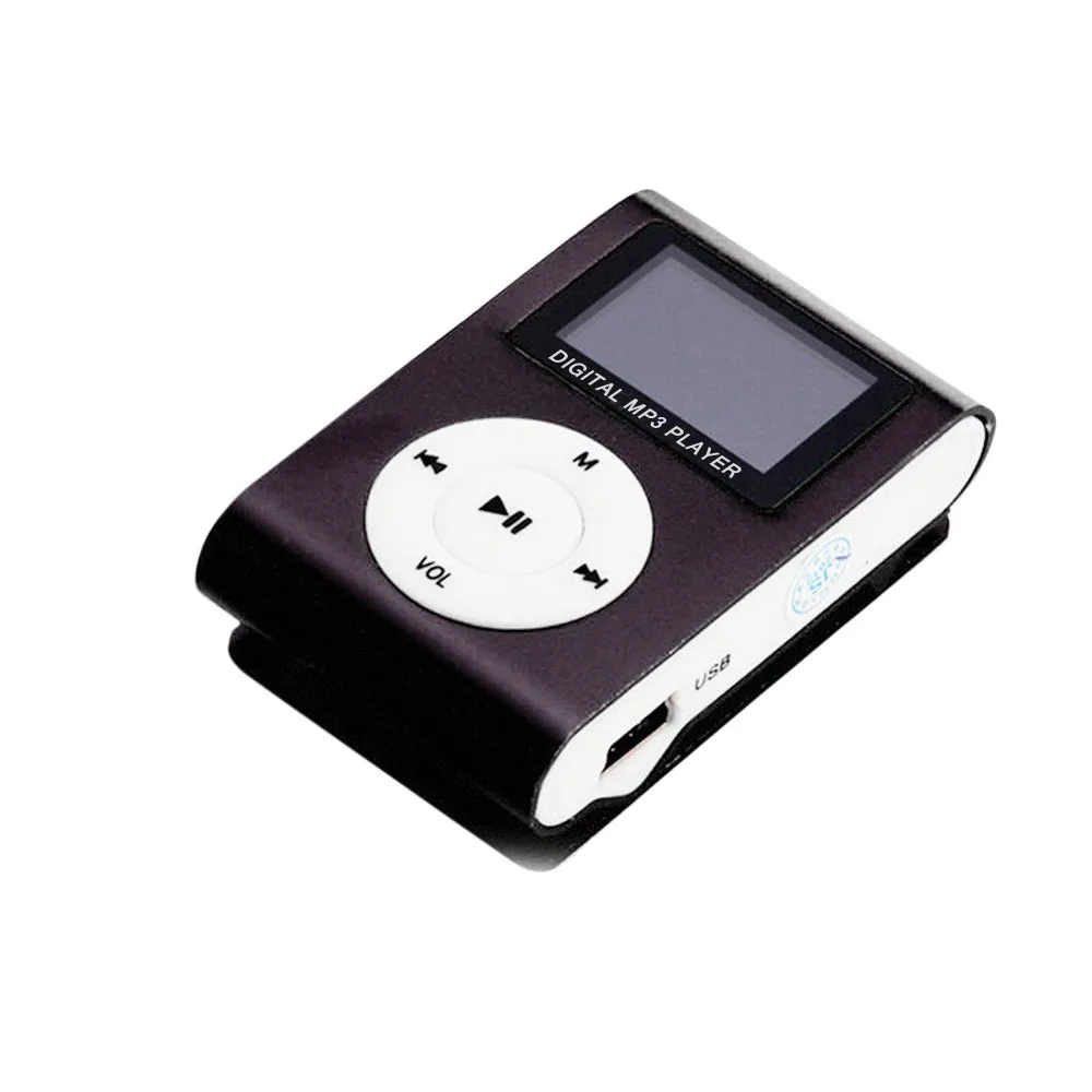 BK CARPRIE модный мини mp3 USB Клип MP3-плеер ЖК-экран Поддержка 32 ГБ Micro SD TF CardSlick стильный дизайн спортивный компактный - Цвет: BK