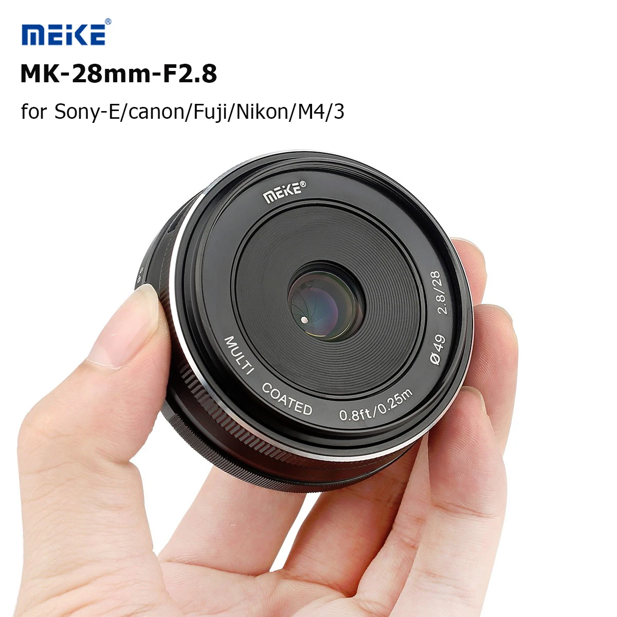 Объектив Meike 28 мм F2.8 для камеры с фиксированным ручным фокусом|Объективы