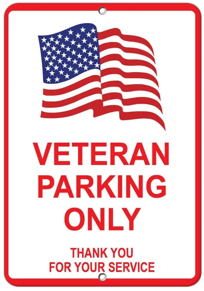 

Veteran Parking Only Thank You for Your Service Poster Funny Art Decor Vintage Aluminum Retro Metal Tin Sign