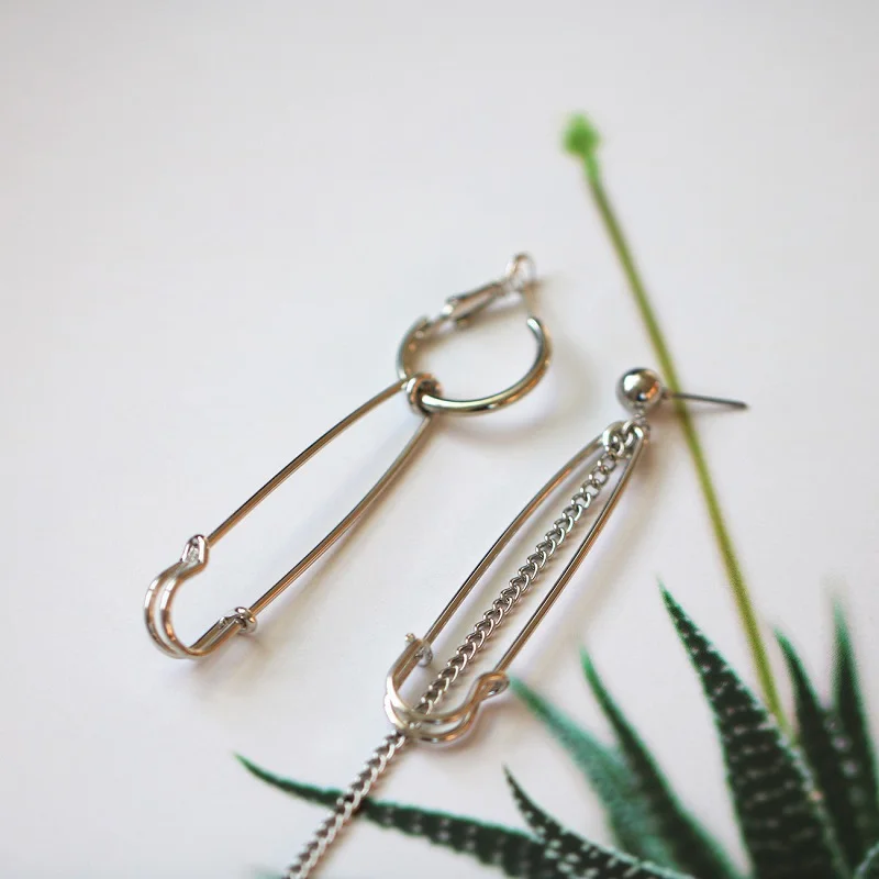 Простые металлические стильные серьги для женщин золотого/стального цвета