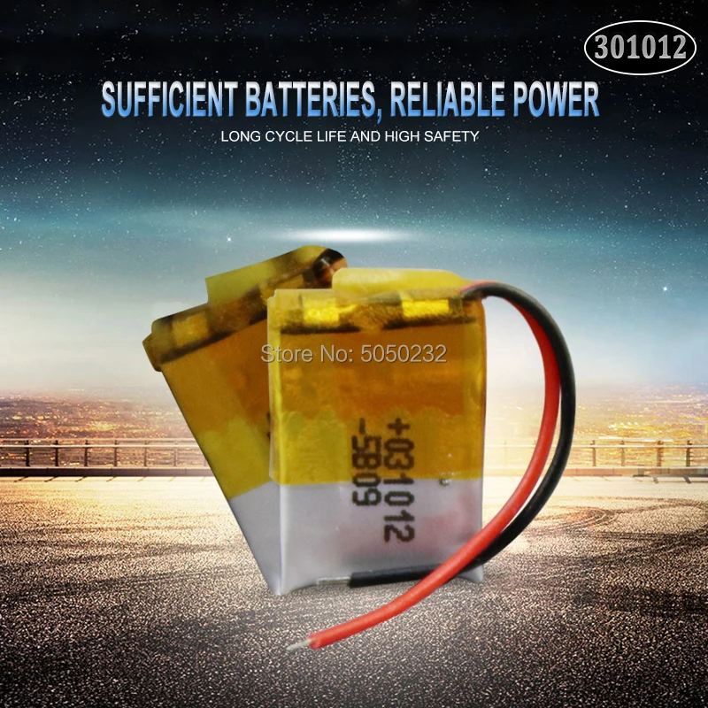 2 шт 30mAh 3 7 V 301012 литий полимерная lipo аккумуляторная батарея для gps MP3 MP4 PAD DVD DIY bluetooth