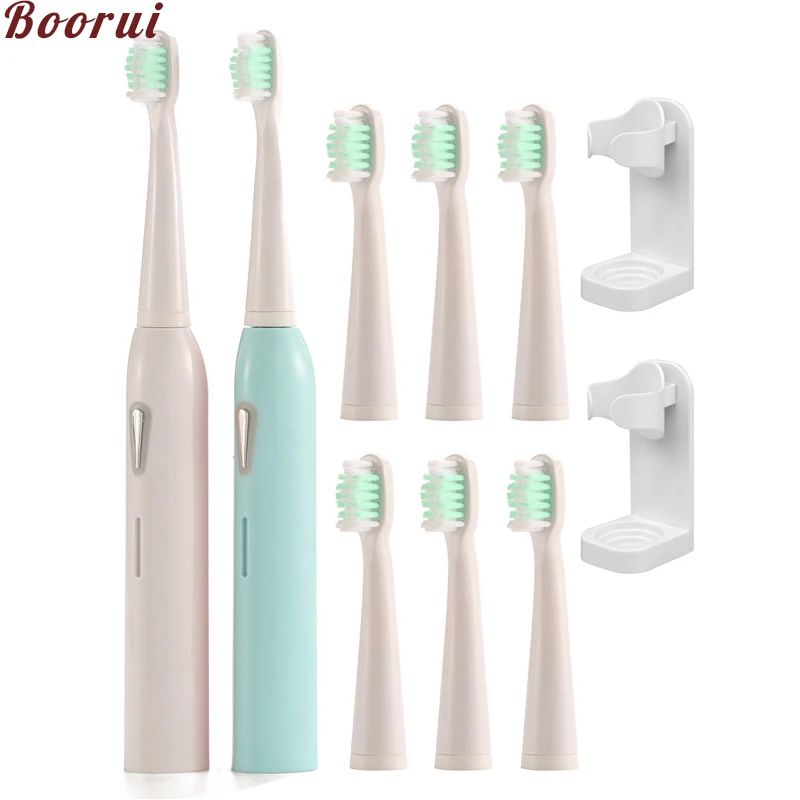 2 комплекта звуковая перезаряжаемая электрическая зубная щетка с 8 сменными
