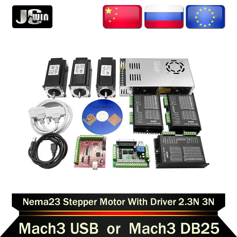 

В наличии на складе в России/ЕС! Комплект шагового двигателя Nema23: двигатель постоянного тока, двигатель 2,2 Н, один вал/двойной вал с драйвером двигателя TB6600 DM542 DM556 + плата MACH3