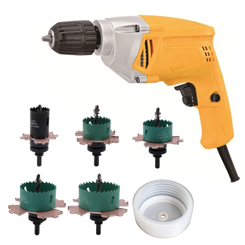 Hole Saw Cutter H.S.S Drill Bit Woodworking Hole Cutter with High Precision Cutting Teeth for Downlight Gypsum Board