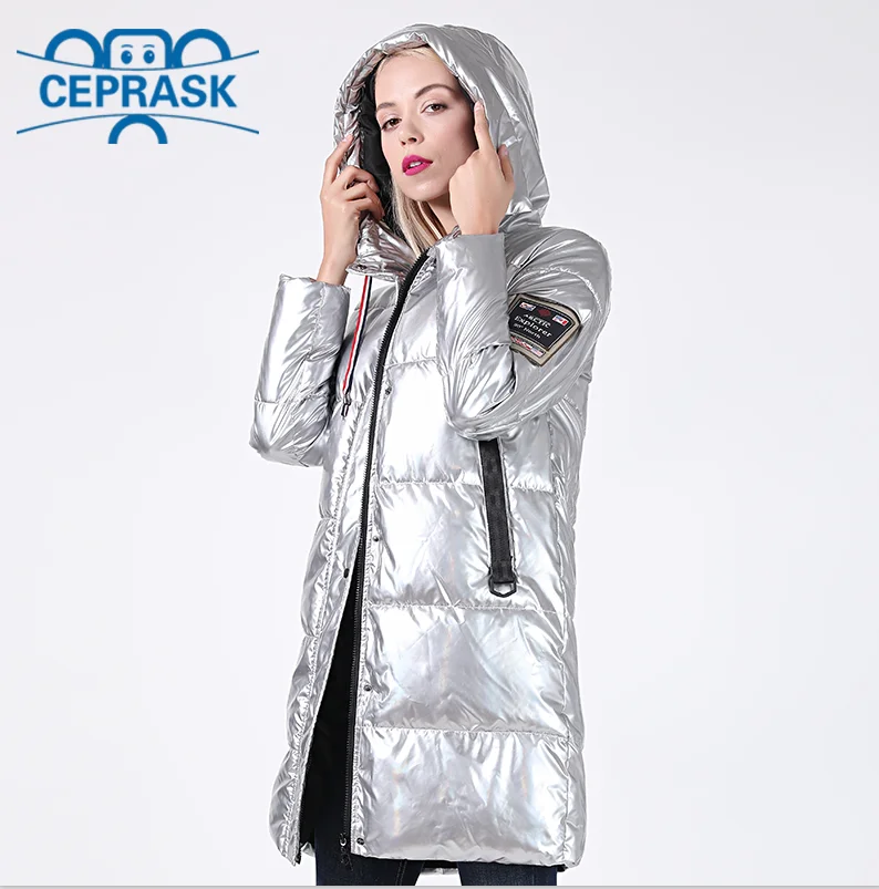 Silver white Светоотражающая куртка женская зимняя серебряная голографическая блестящая большой размер с капюшоном длинное женское пальто женское с капюшоном толстые длинный пуховик женский парка - Цвет: Silver white