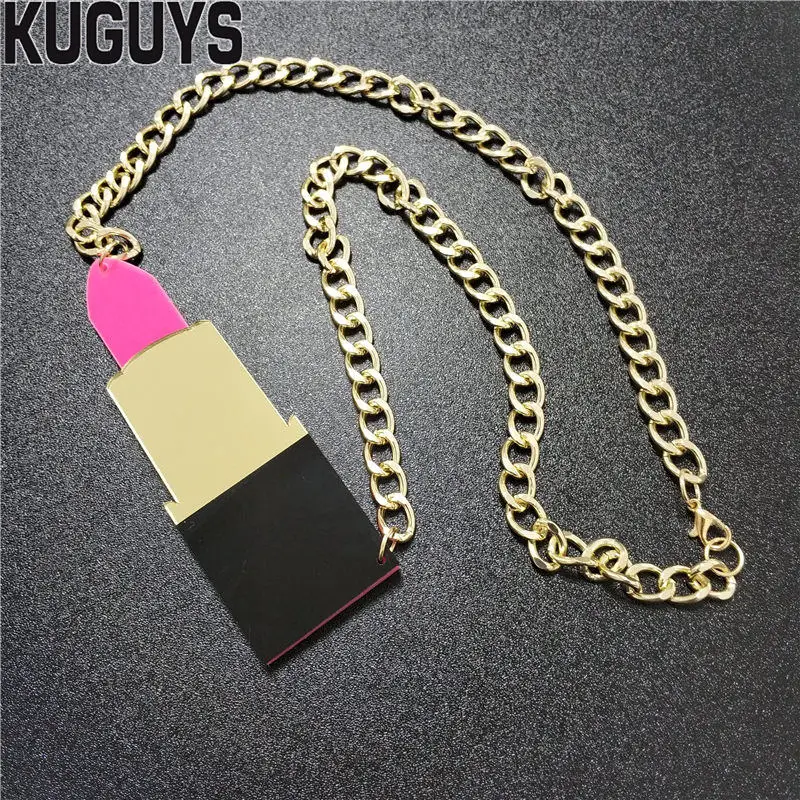 KUGUYS модные ювелирные изделия акриловая хип-хоп большая Подвеска Ожерелье для