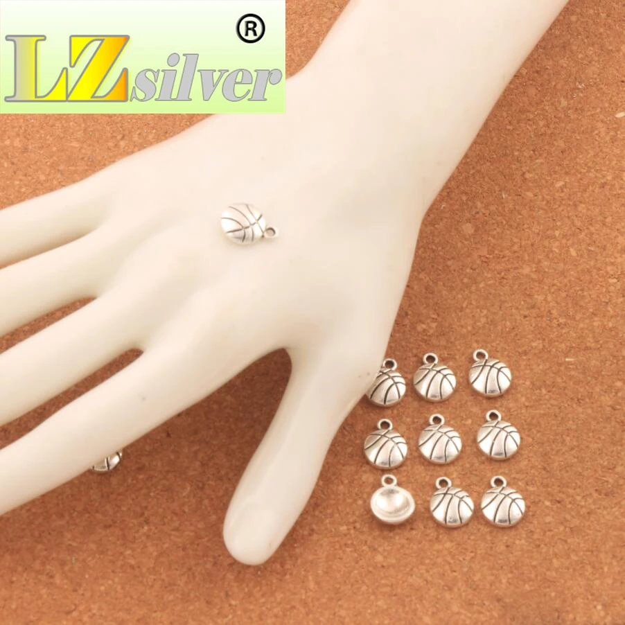 Basketball Sports Spacer Charm Beads 200PCS Zinc Alloy Pendants Alloy   Jewelry DIY L374 13.5x10.35mm