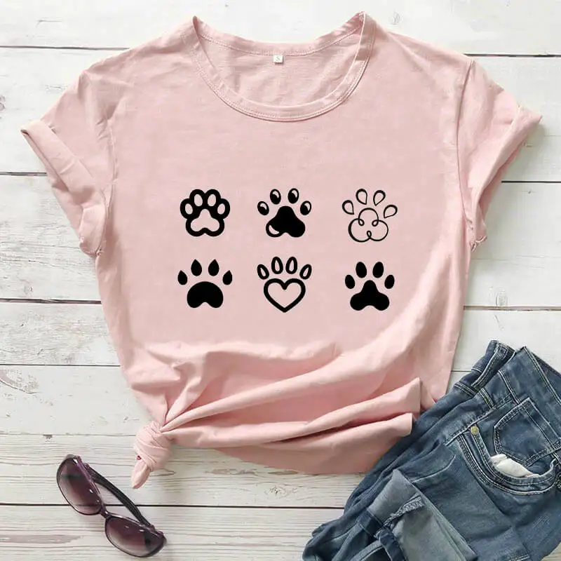 Футболка с принтом Собачья лапа 100% хлопок|Футболки| |