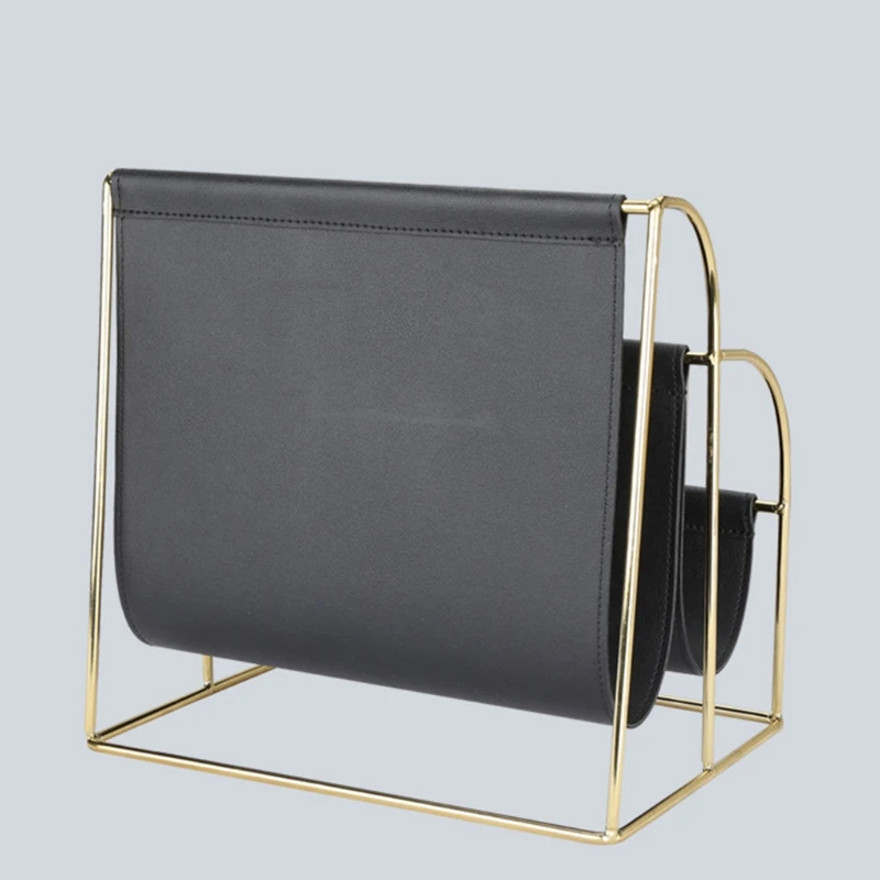 

Multi-Grid Desktop Leather Magazine Holder Free Standing Floor Desk and Table