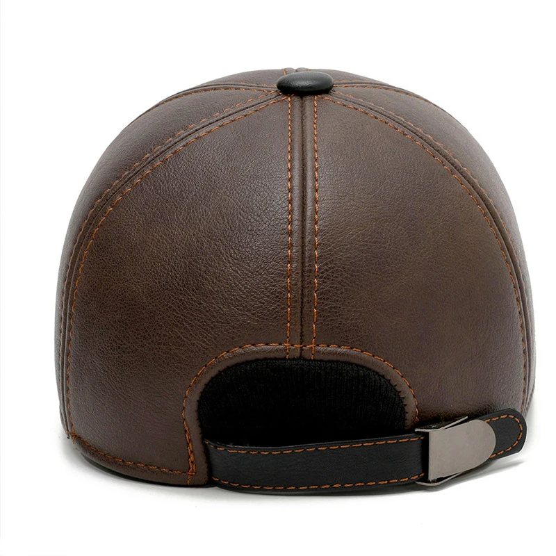 Мужская зимняя бейсболка из искусственной кожи шапка для взрослых теплая защиты