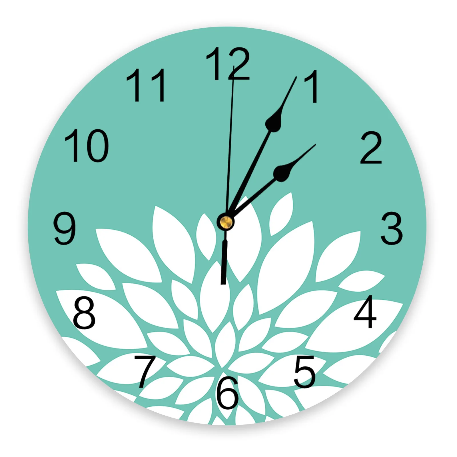 

Green Flower Dahlia Wall Clock Home Decor Bedroom Silent Oclock Watch Wall Digital Clock Wall Clock Modern Design
