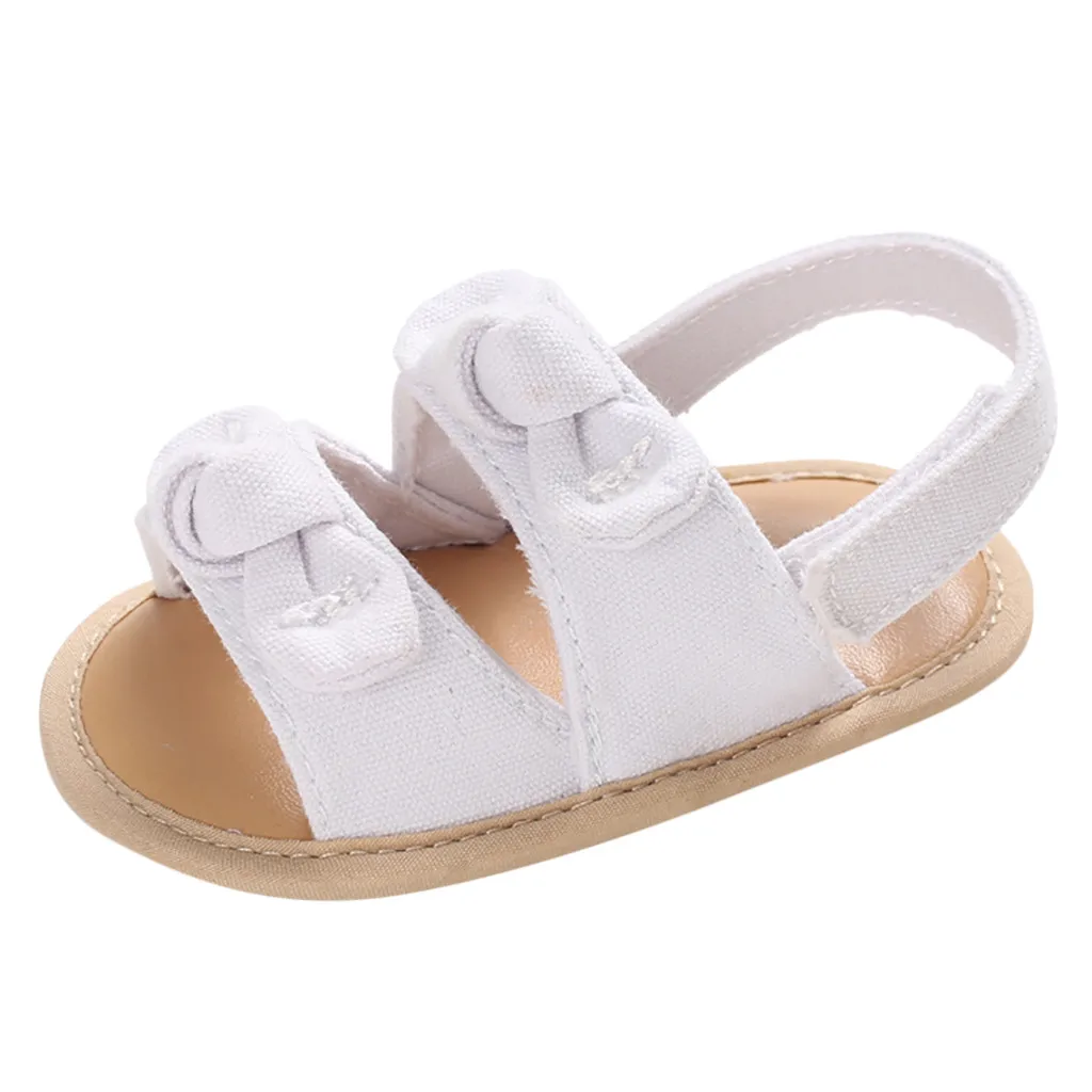 Сандалии детские из ПУ кожи мягкая подошва аппликация однотонные летняя пляжная