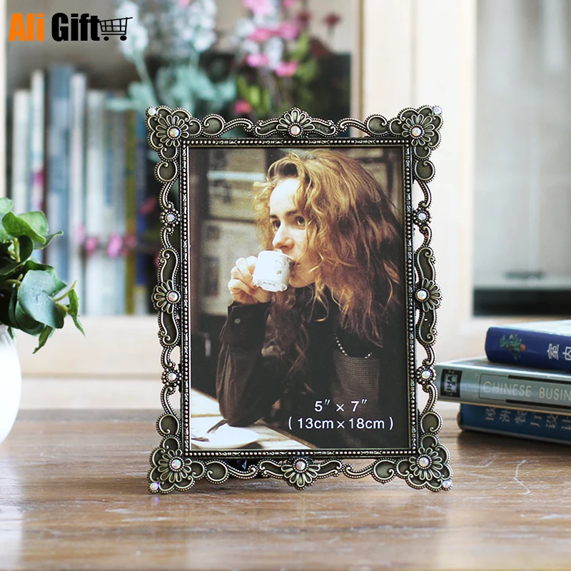 Лидер продаж Новейшая металлическая рамка с бриллиантами свадебный подарок