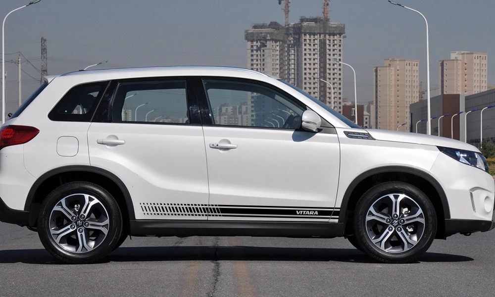 2 шт. для Suzuki Vitara автомобильные длинные боковые наклейки на юбку DIY виниловая пленка авто Спорт Стайлинг наклейки автомобильный тюнинг автомобильные аксессуары