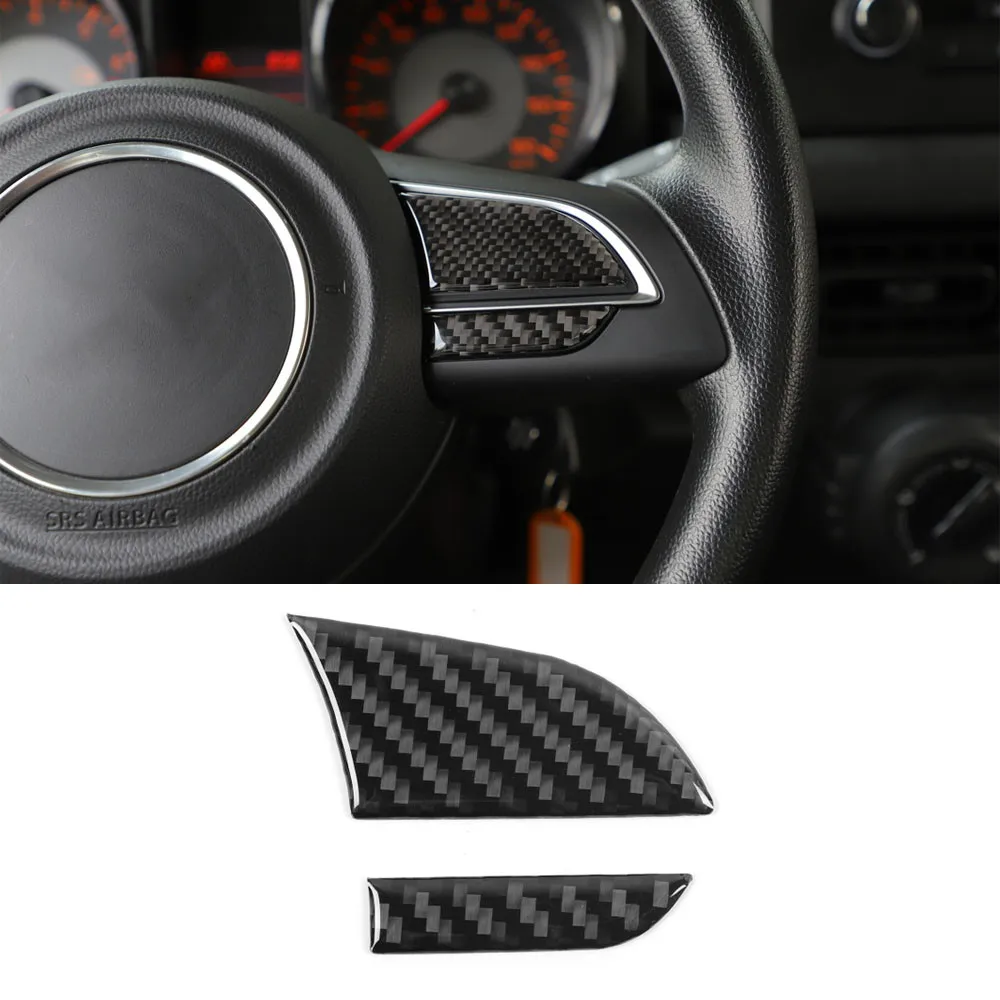 

2Pcs/set Real Carbon Fiber Car Steering Wheel Decoration Stickers For Suzuki Jimny 2019+ Low Configuration Car Model