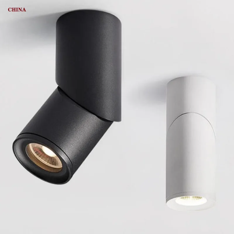 $13.92 Dimmable Rotating LED Downlights 7W9W12W15W COB LED Ceiling Spot Lights AC110-220V LED Wall Lamp Warm Cold White Indoor Lighting