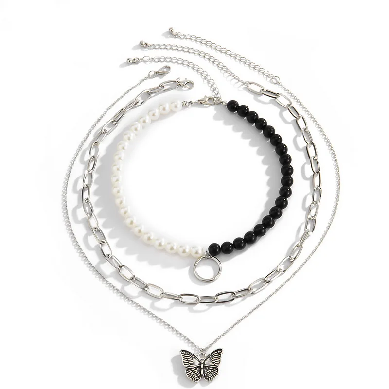 Женское ожерелье с подвеской в виде бабочки искусственным жемчугом | Украшения и