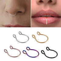 1pc u shaped fake nose ring hoop septum rings stainless steel nose piercing fake piercing oreja body jewelry