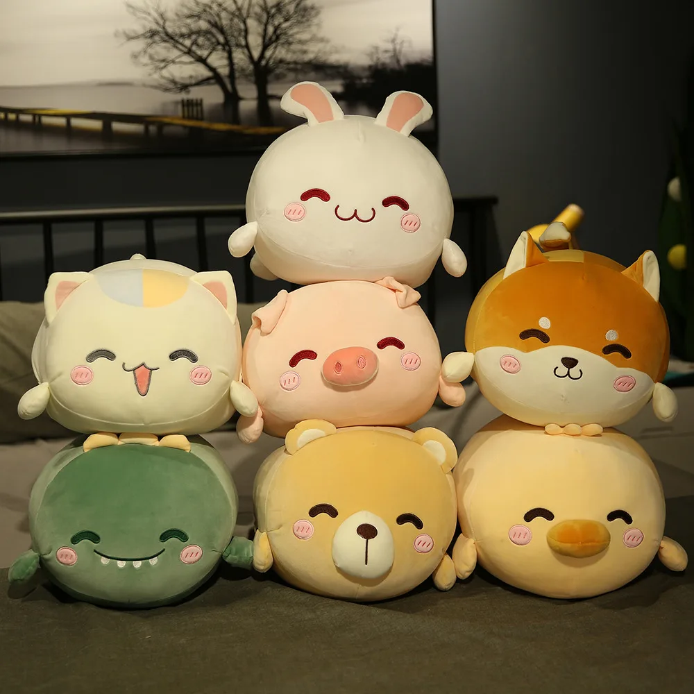 

New Hot Rabbit Duck Bear Cat Dinosaur Shiba Inu Plush Soft Pillow Kawaii Cartoon Animal Long Stuffed Doll Appease Cushion Toys