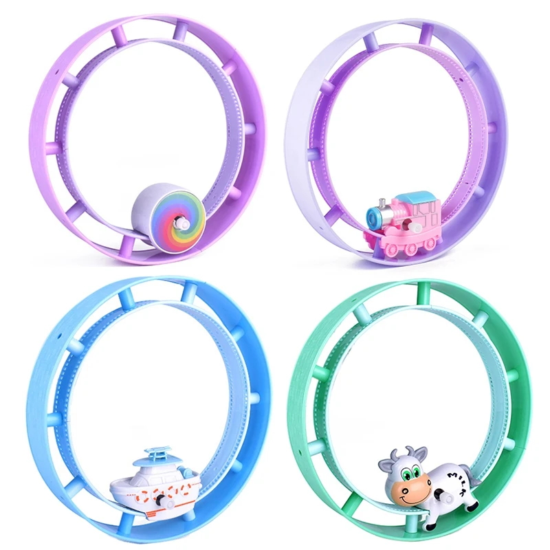 

Cartoon on the Chain Track Train Children Toy Car City Walking Wind Up Track Parent-Child Interactive Game Kid Gift