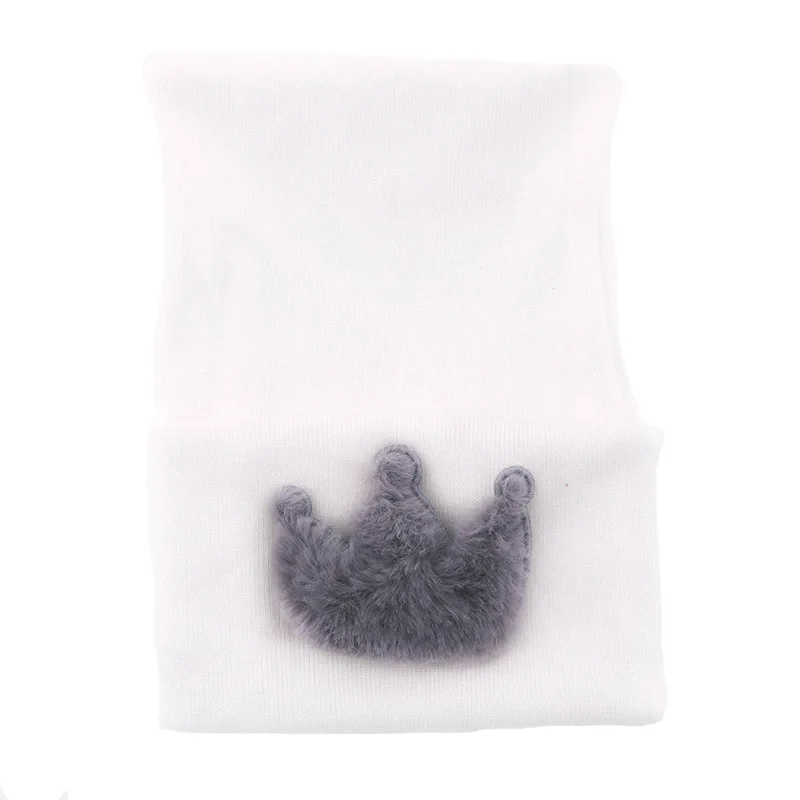 Меховые шапки для новорожденных с короной и звездой шляпы больниц маленьких