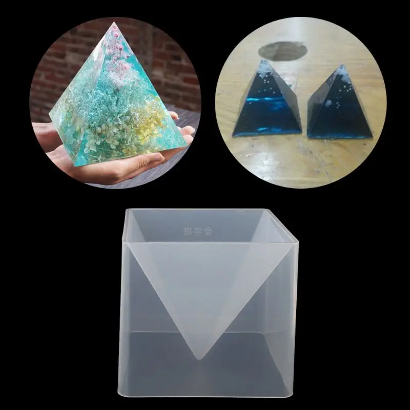 

Super Pyramid Silicone Mould Resin Craft Jewelry Crystal Mold With Plastic Frame U4LF