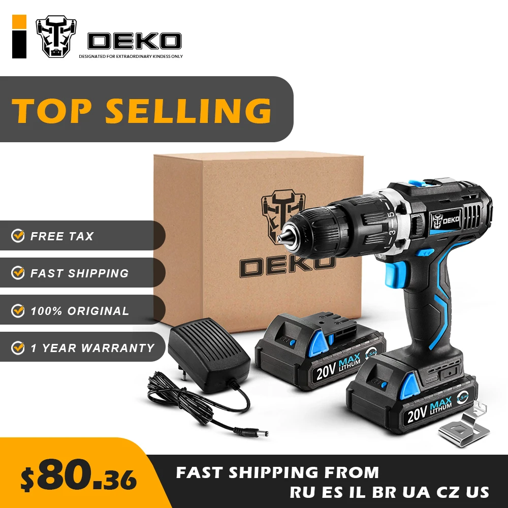 DEKO GCD20DU3 20V MAX Аккумуляторная дрель электрическая отвертка гравер мини литий