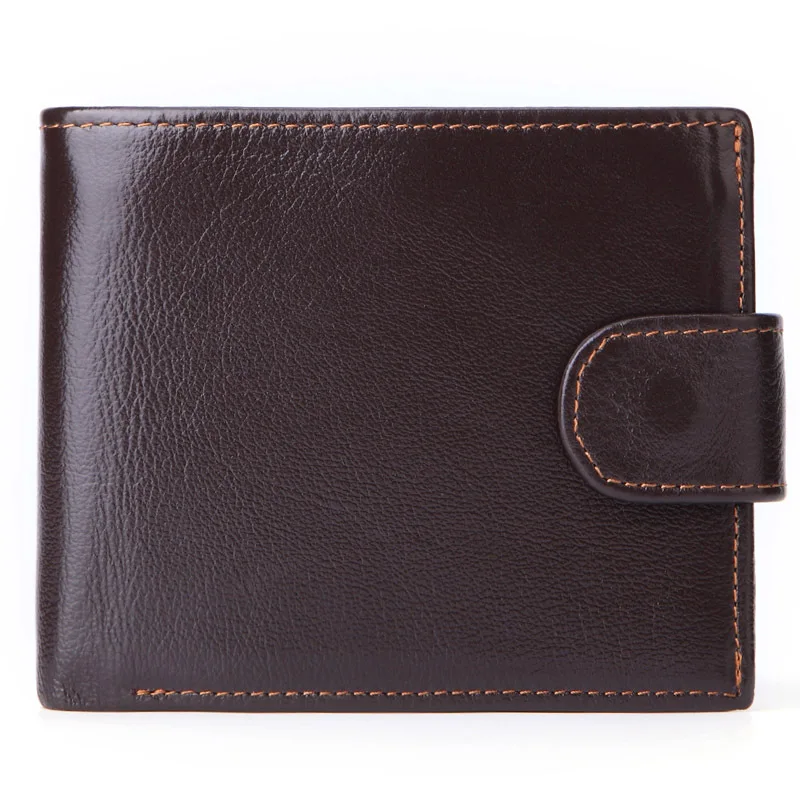 

Genuine Leather Wallet Men with Coin Pocket Vintage Short Purse For Male Carteira Masculina Card Holder Zipper Money Bag