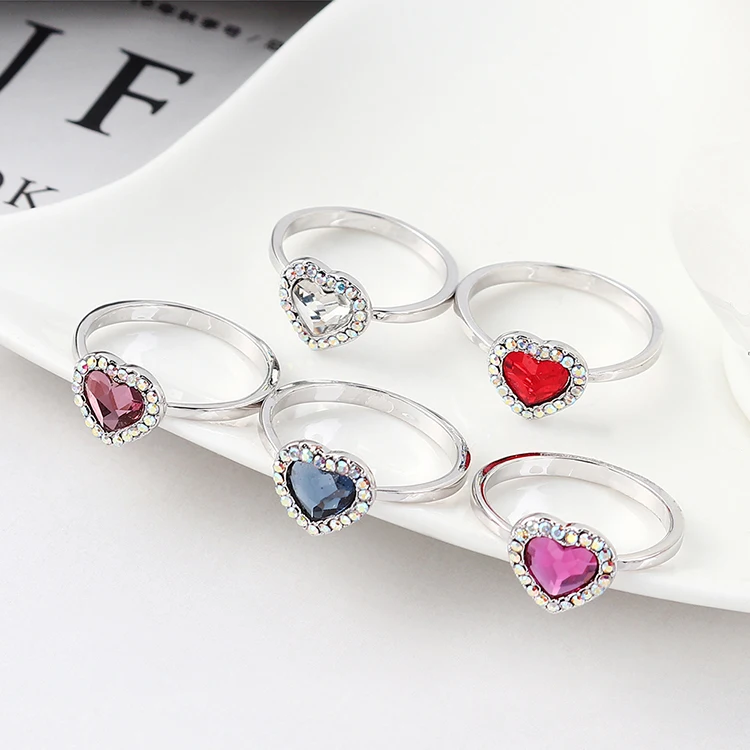 Кольца в форме сердца перегородки для женщин серебристые кольца свадьбы