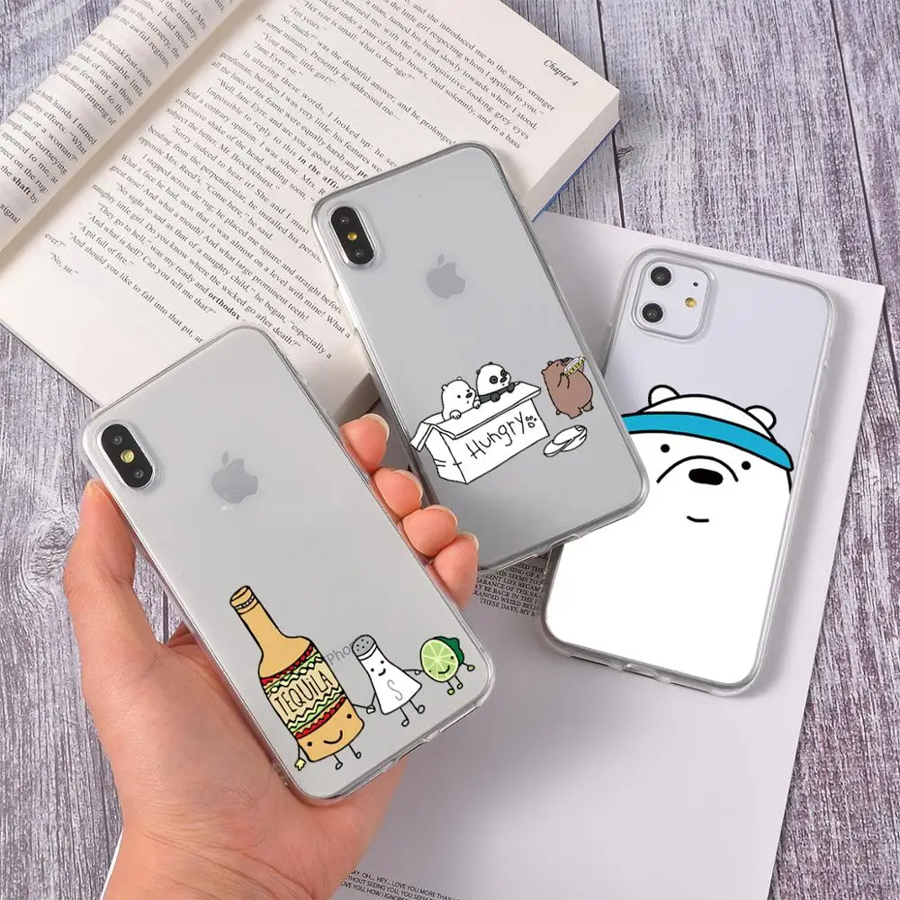 Чехол для iPhone X Xs Max XR 11 Pro с рисунком забавного медведя из мультфильма чехлы 8 7 6 6S
