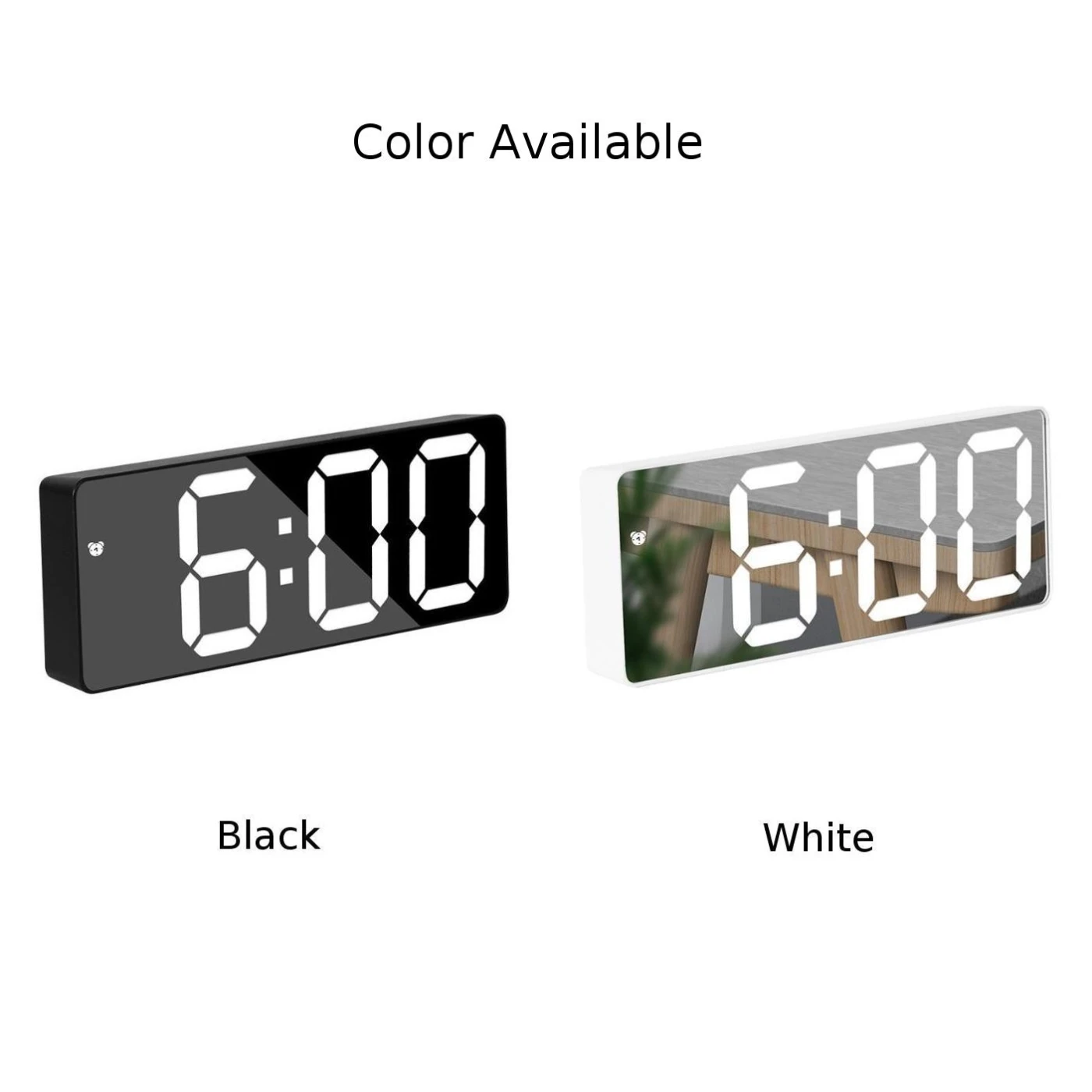 

LED Mirror Alarm Clock Digital Snooze Table Clock Wake Up Night Light Thermometer Display Mirror Lamp USB Charging Decoration