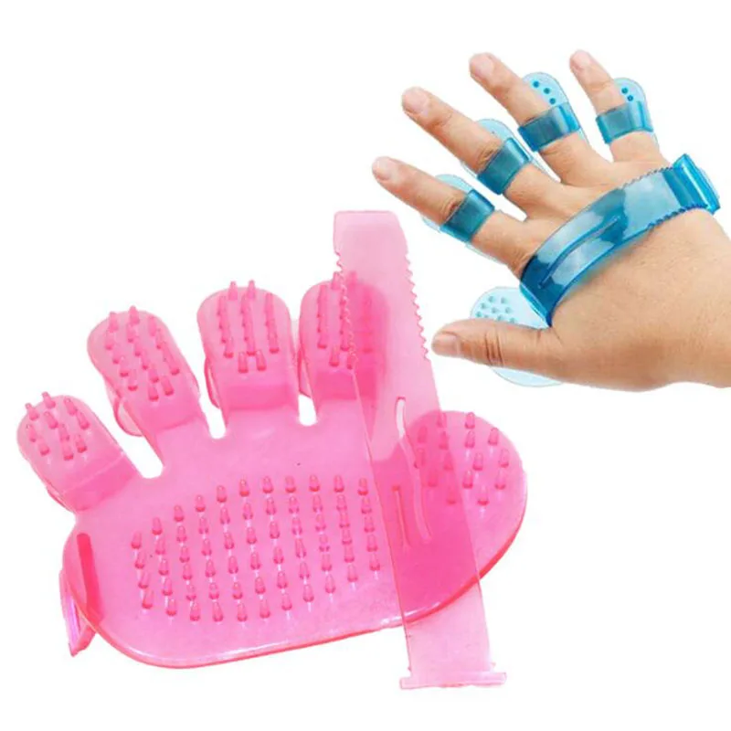 

Silicone Pet Soft Dog Brush Glove Pink Blue Pet Grooming Glove For Combing Wool Gentle Dog Bath Cat Combs Cleaning Supplies