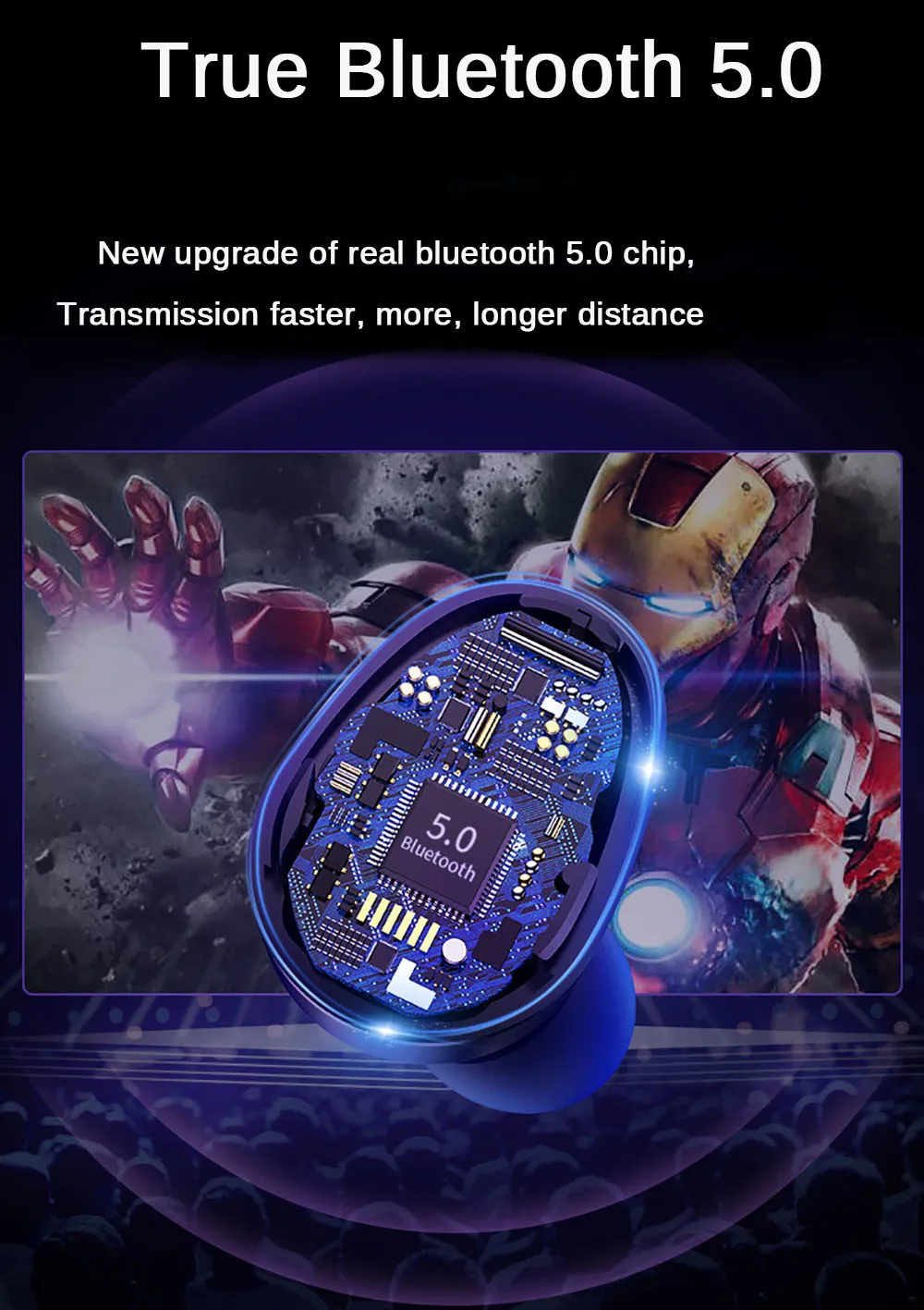 TWS Bluetooth 5,0 наушники IP7 беспроводные наушники 6D стерео HiFi беспроводные наушники игровая гарнитура с микрофоном 2200 мАч наушник