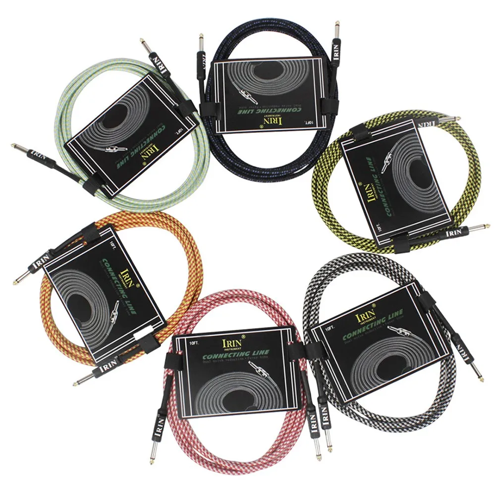 

10ft Guitar Cable 6.35mm Jack Electric & Bass & Acoustic To Amplifier Audio Cable For Electric Guitar Mandolin Bass Amplifier