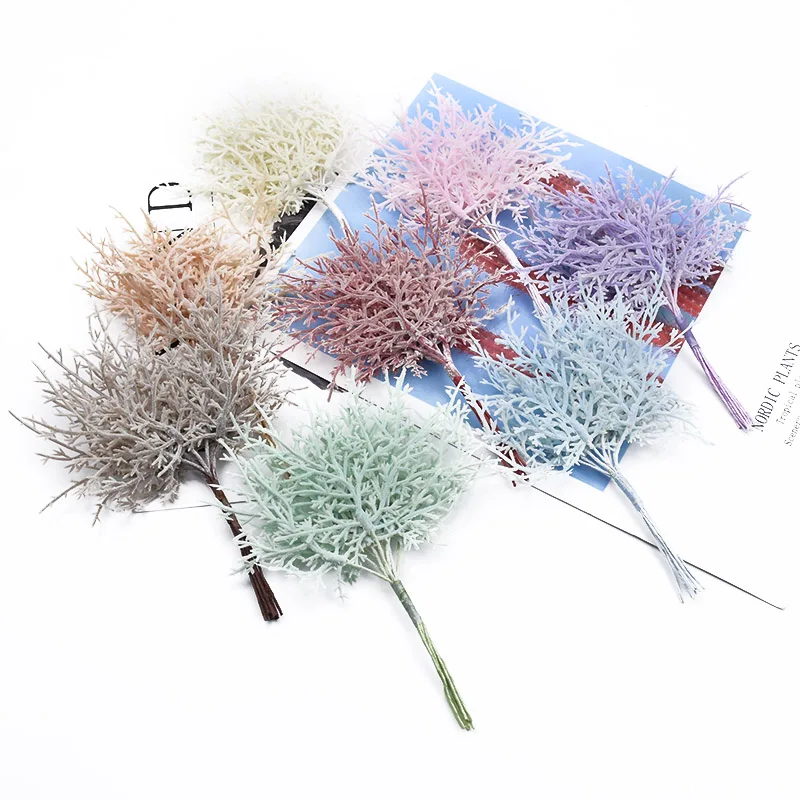 MINI ramas Multicolor para &aacute;rbol de Navidad, flores decorativas para boda, coronas, jarrones para decoraci&oacute;n del hogar, plantas artificiales, 10/30 piezas-3