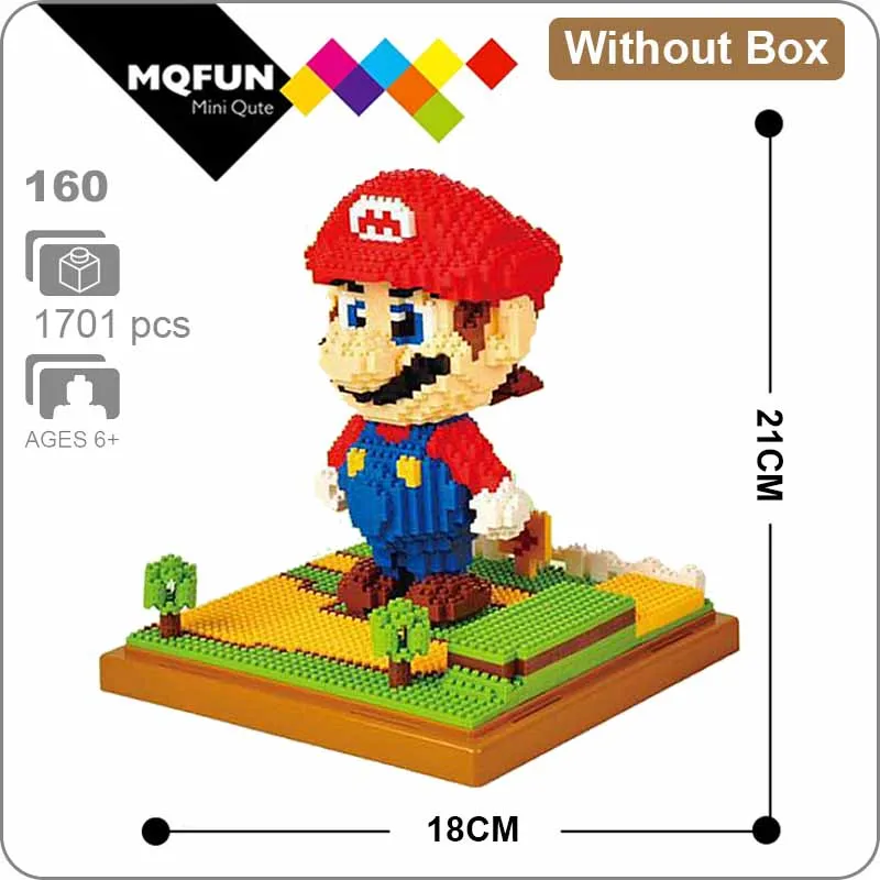 LNO 160 Without Box LNO, аниме, японская игра, Супер Марио, Луиджи, Йоши, монстр, пожарная пчела, Марио, сделай сам, фигурки, мини-конструктор, алмазная мини-игрушка - Цвет: LNO 160 Without Box