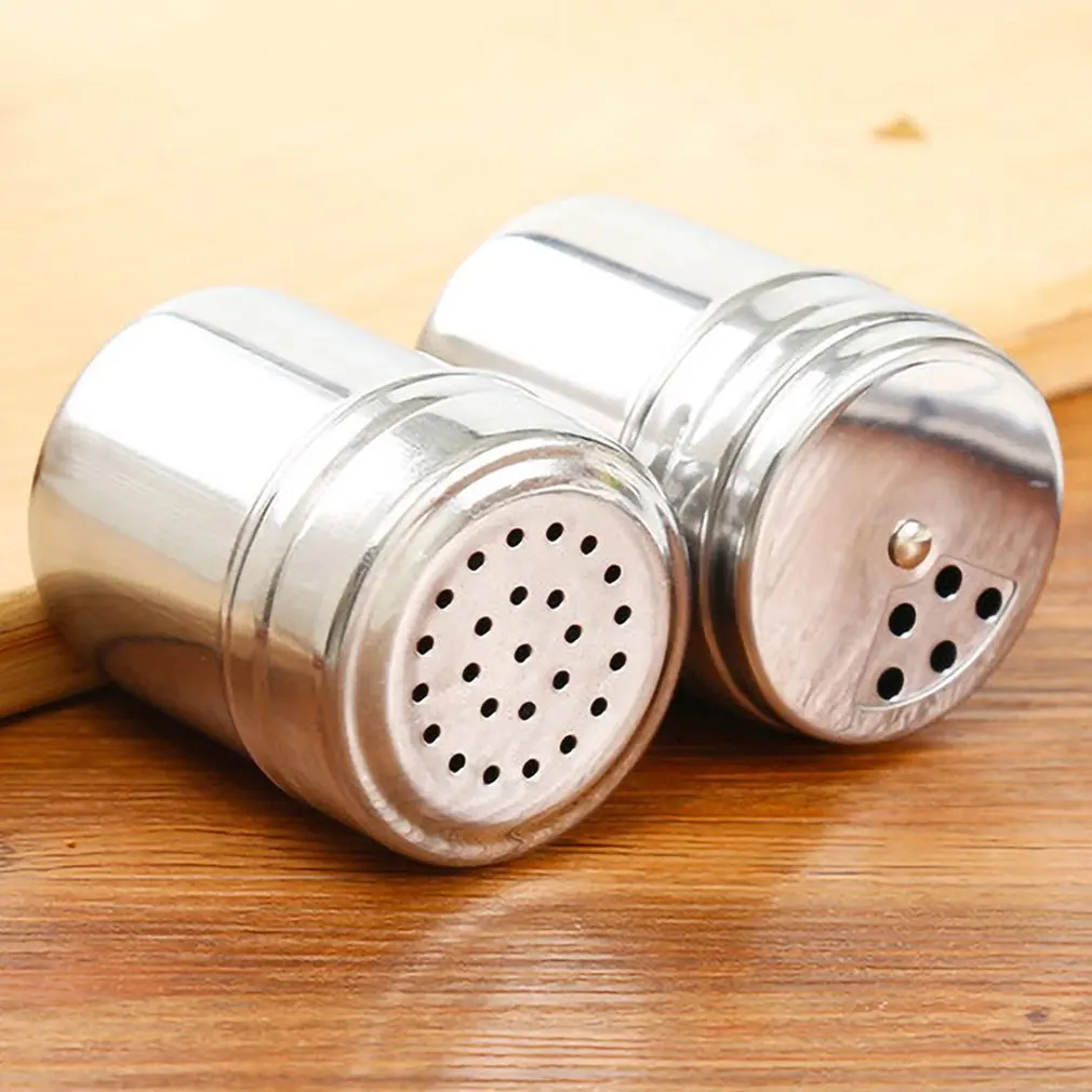 Stainless Steel Spice Jar Dredge Salt Sugar Pepper Shaker Seasoning Can Rotating Cover Multi-purpose Kitchen Tools | Дом и сад
