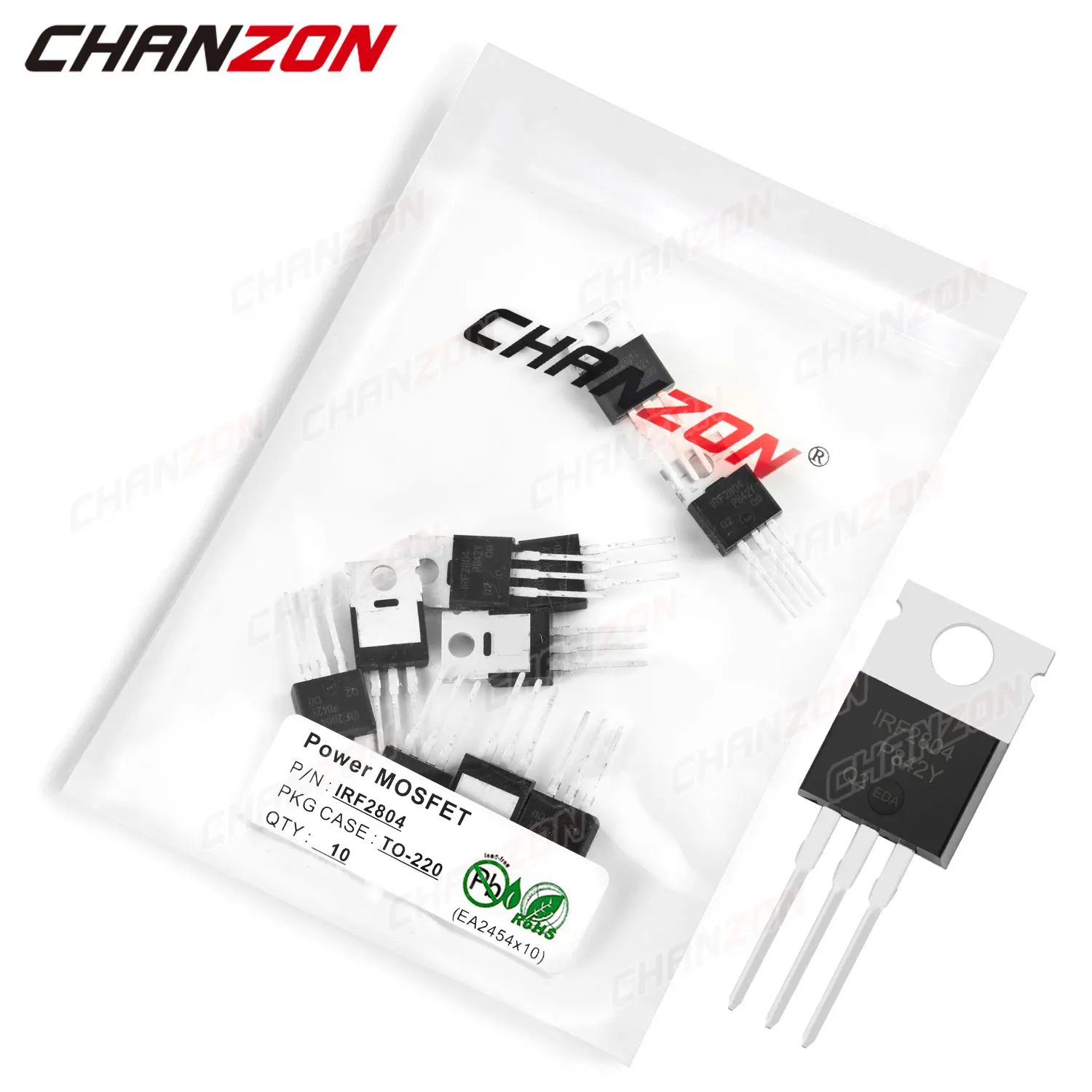 

10 шт., транзистор IRF2804 TO-220, мощный SIC Mosfet, биполярное соединение, BJT, мощная триодная трубка, Fets DIP 75A, 40 в, интегральные схемы