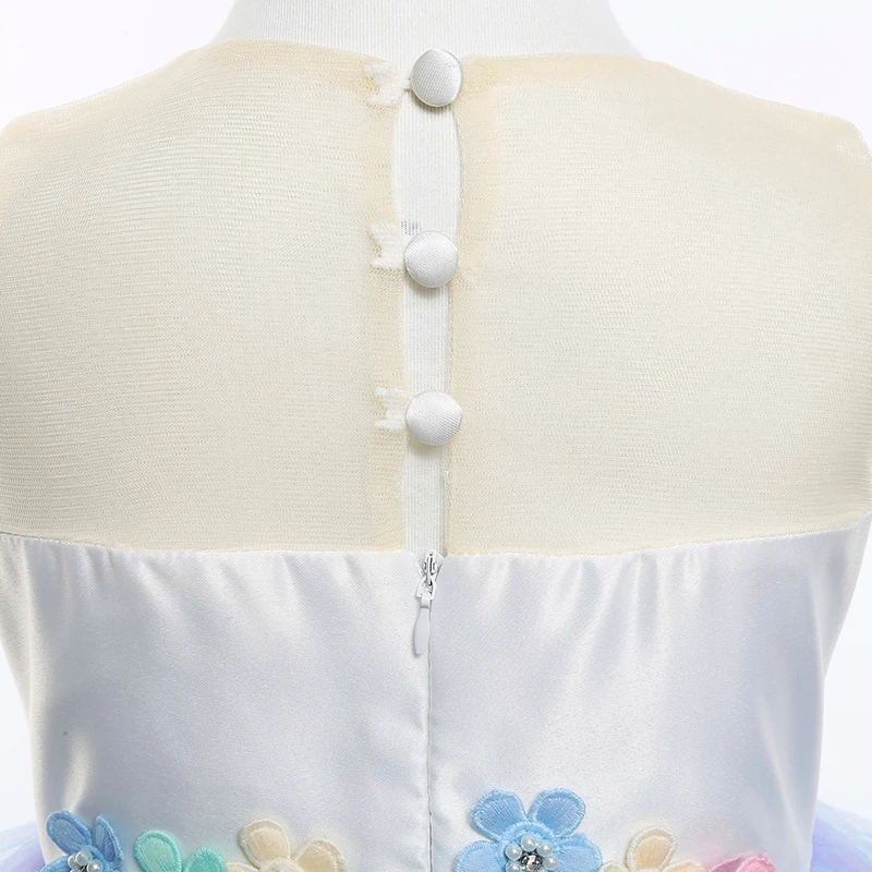 Длинное платье принцессы с единорогом на Рождество для девочек детское