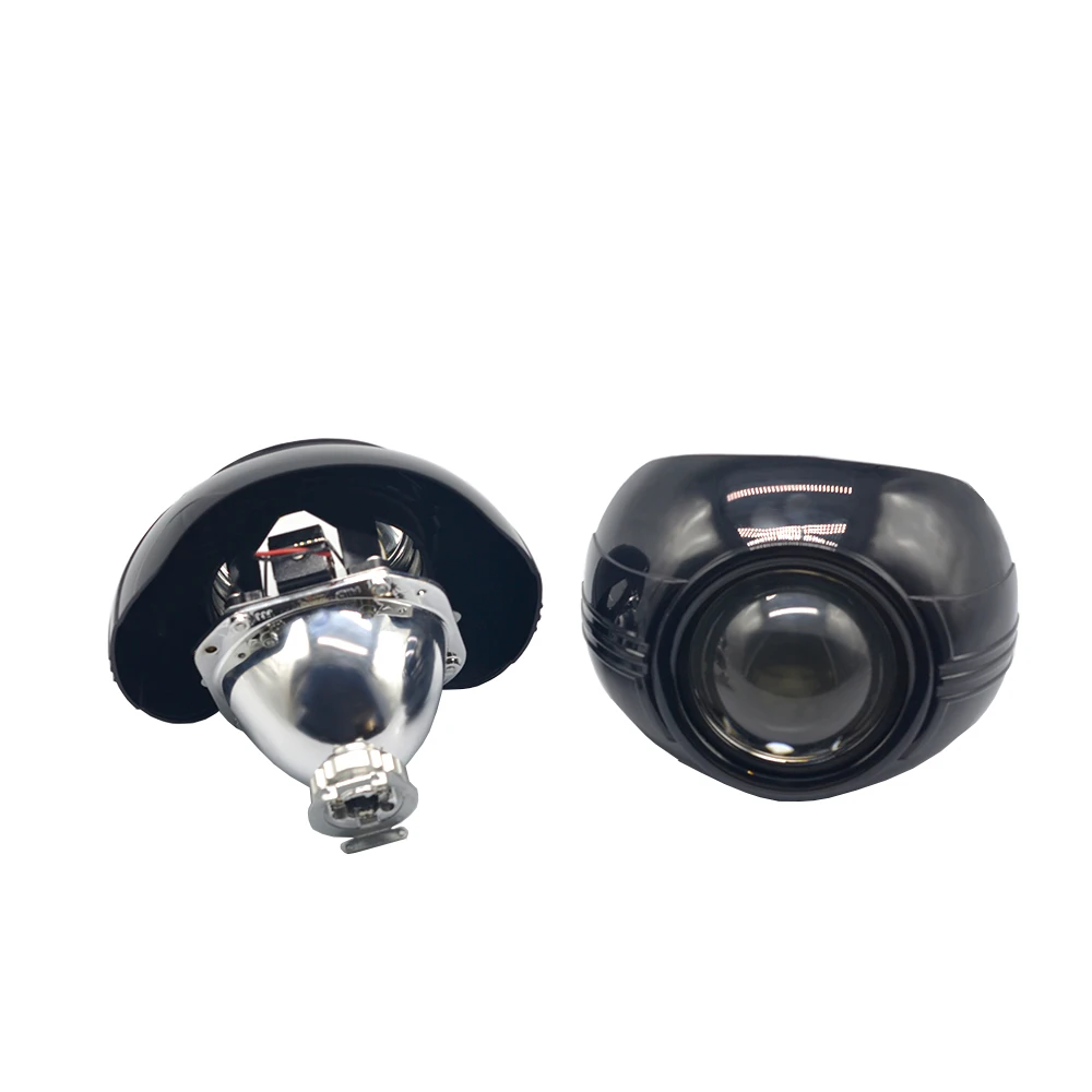 lens with shrouds 2 шт. 2,5 дюймов би ксенон HID объектив проектора фары для LHD RHD кожухи Маска Крышка для H1 лампы H4 H7 автомобиль модернизации - Цвет: lens with shrouds